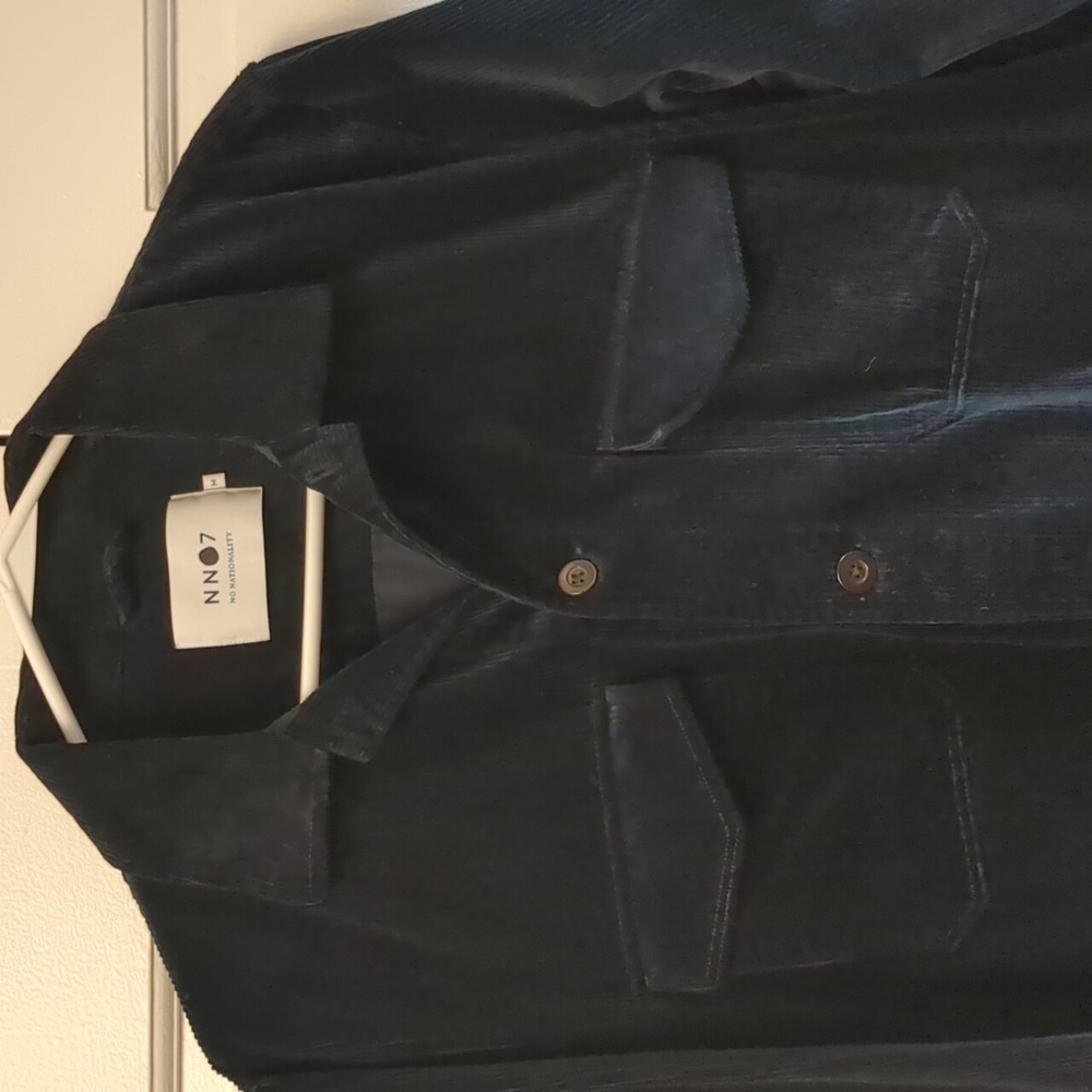 NN07 Men's Lightweight Corduroy Shirt Jacket in Dark Navy